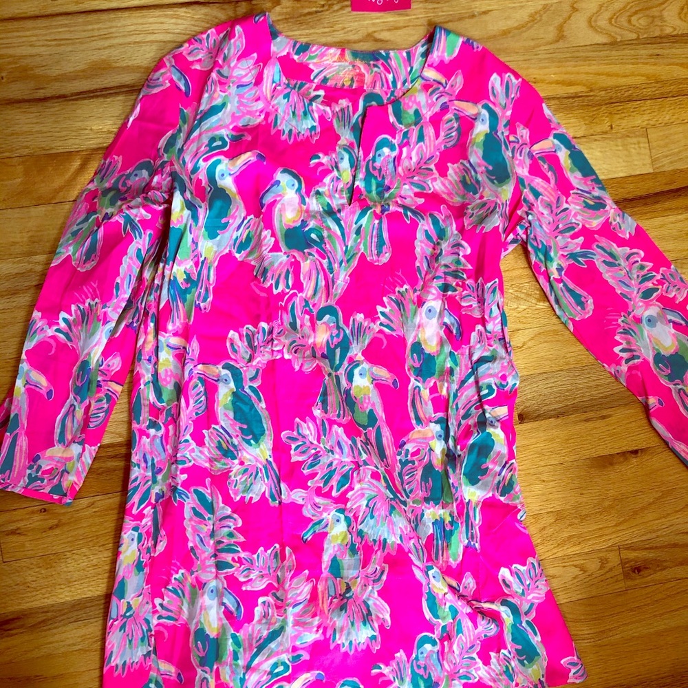 Lilly Pulitzer Toucan Can Oasis Tunic dress L NWT